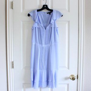 Banana Republic Periwinkle Blue Ruffle Sleeve Pleated Detail Dress